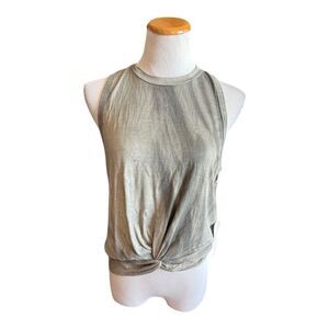 NWT Womens Skonhet Dye Dip Sleeveless Knot Front  Tank Top- Sz L